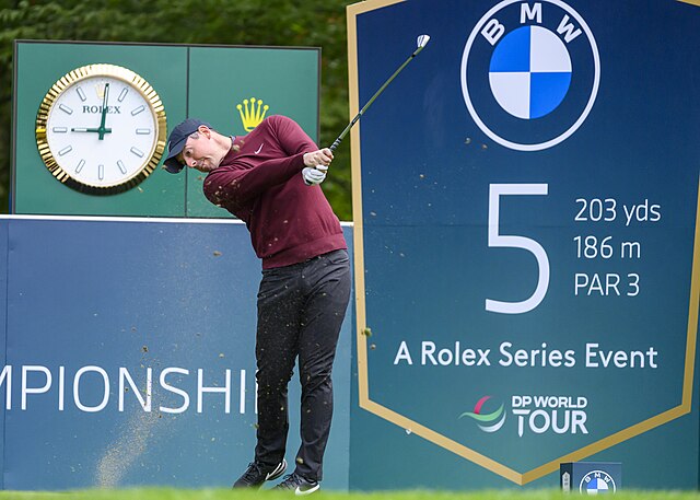 Rory hitting driver at the BMW Championship